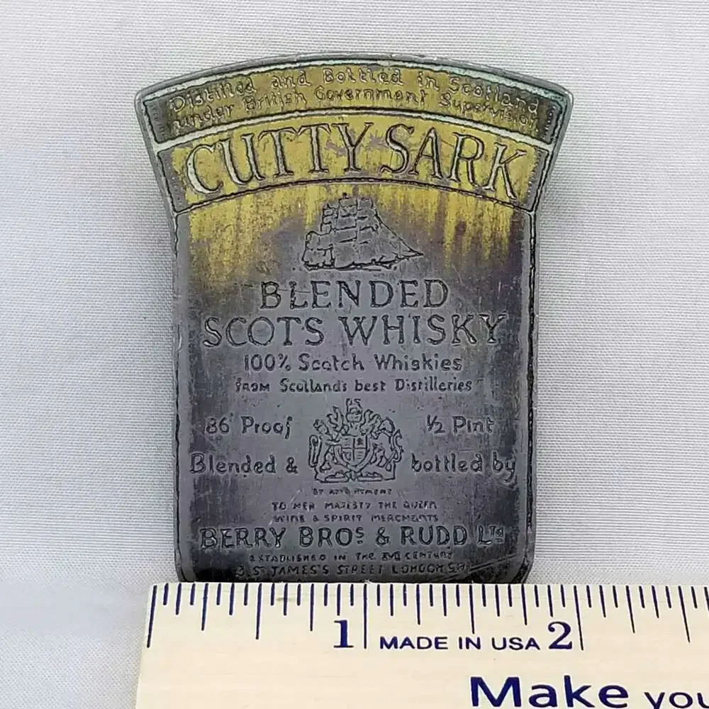 Vintage Cutty Sark‎ Blended Scots Whisky Bottle Belt Buckle Novelty